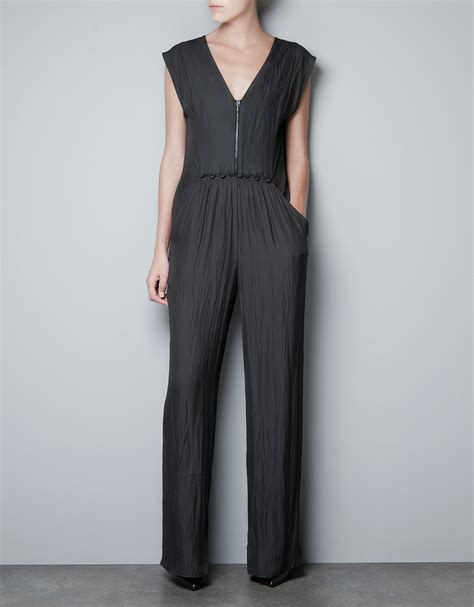 zara jumpsuit wide-leg|extra wide leg jumpsuit.